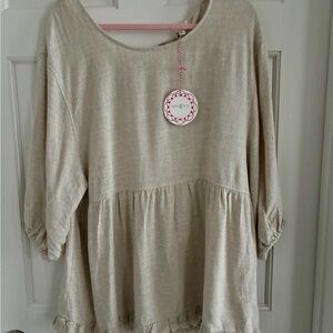 Umgee Women's Beige Tie Back Top